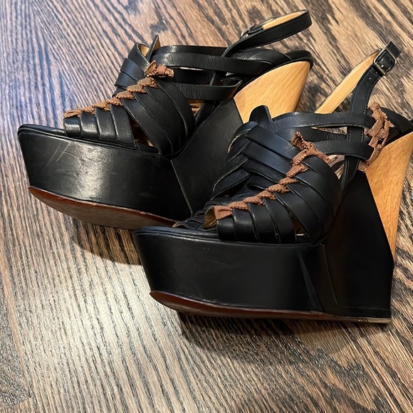 Lanvin Black 2011 Leather Slingback size 39 but run small like 8 - Picture 3 of 7